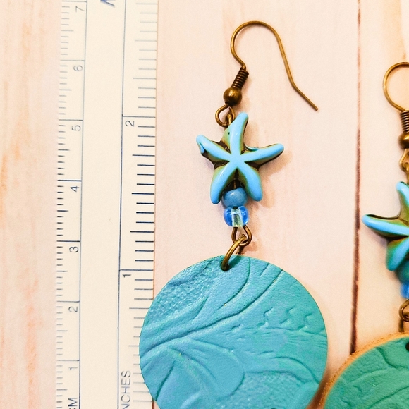 Turquoise and Beaded Drop Earrings - Picture 4 of 5